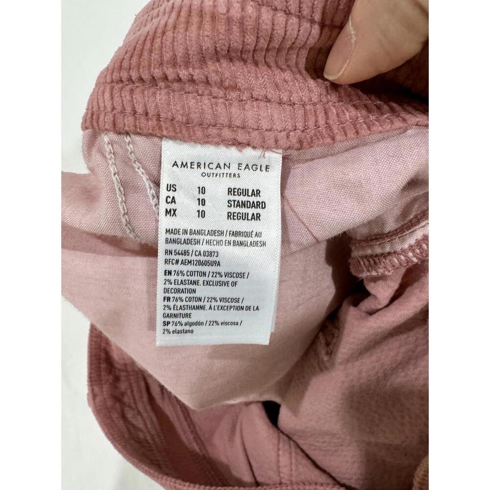 American Eagle Pink Corduroy 90’s High Rise Baggy Wide Leg Cargo Pants- Size 10 - Picture 8 of 9
